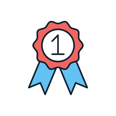 Kurdeleyle ilgili vektör ikonu olan rozet. Beyaz arka planda izole edilmiş. Vektör illüstrasyonu