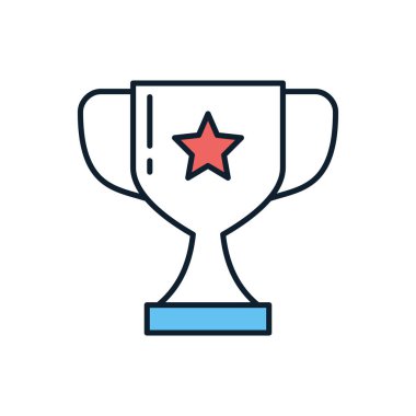 Kazanan Kupa ilgili vektör simgesi. Beyaz arka planda izole edilmiş. Vektör illüstrasyonu