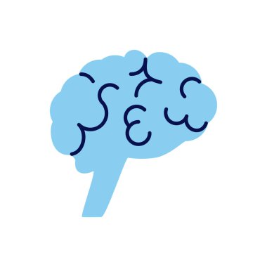 Beyin bağlantılı vektör simgesi. Beyaz arka planda izole edilmiş. Vektör illüstrasyonu