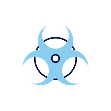 Biyolojik Tehlike bağlantılı vektör çizgisi simgesi. Biyolojik tehlike. Beyaz arka planda izole edilmiş. Vektör çizimi. Düzenlenebilir vuruş