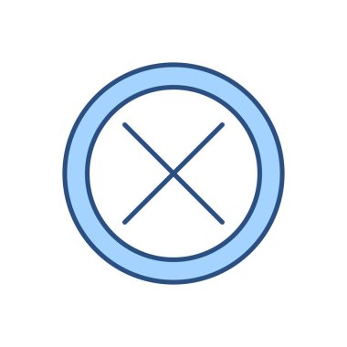 Çapraz İşaretli vektör simgesi. Beyaz arka planda izole edilmiş. Vektör illüstrasyonu