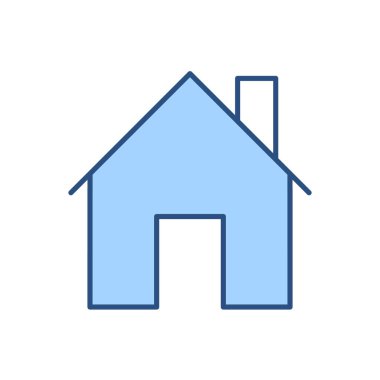 Ev ile ilgili vektör simgesi. Beyaz arka planda izole edilmiş. Vektör illüstrasyonu