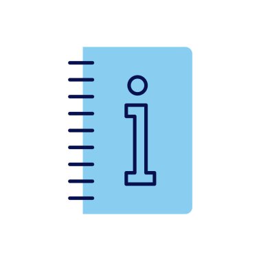 Komut Kitabı ile ilgili vektör simgesi. Beyaz arka planda izole edilmiş. Vektör illüstrasyonu