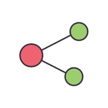 İlgili vektör simgesini paylaş. Beyaz arka planda izole edilmiş. Vektör illüstrasyonu