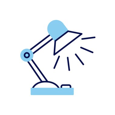 Okuma lambası ilgili vektör simgesi. Beyaz arka planda izole edilmiş. Vektör illüstrasyonu