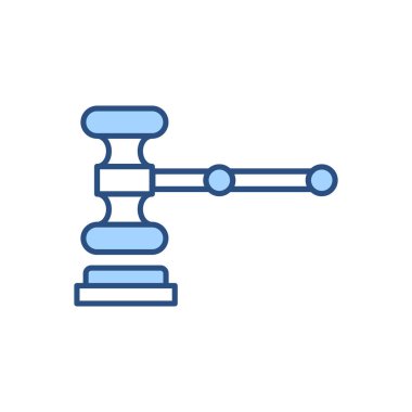 Açık arttırma Gavel ilgili vektör simgesi. Beyaz arka planda izole edilmiş. Vektör illüstrasyonu
