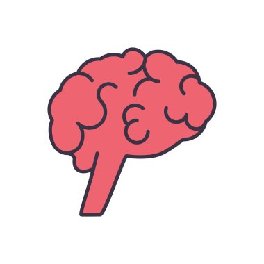 Beyin bağlantılı vektör simgesi. Beyaz arka planda izole edilmiş. Vektör illüstrasyonu