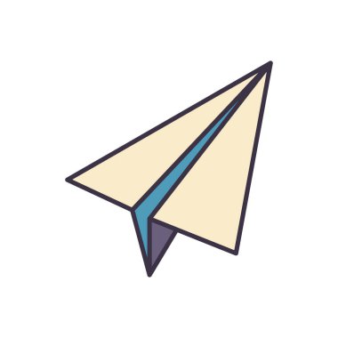 Kağıt Uçak bağlantılı vektör simgesi. Beyaz arka planda izole edilmiş. Vektör illüstrasyonu