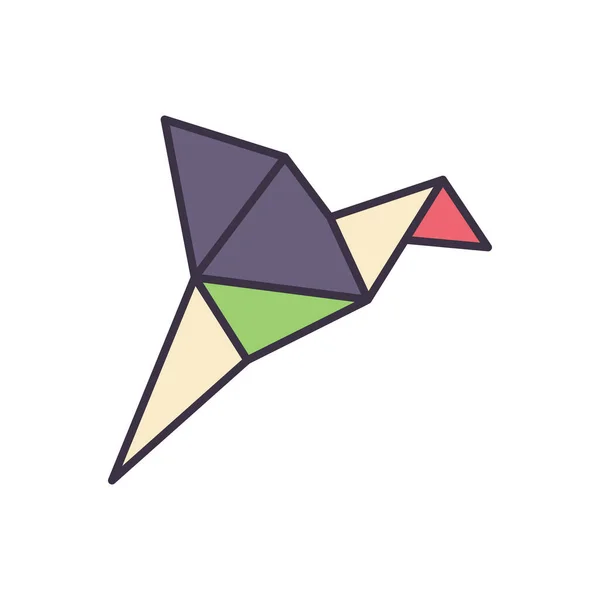 Origami Fågelrelaterad Vektorikon Isolerad Vit Bakgrund Vektorillustration — Stock vektor