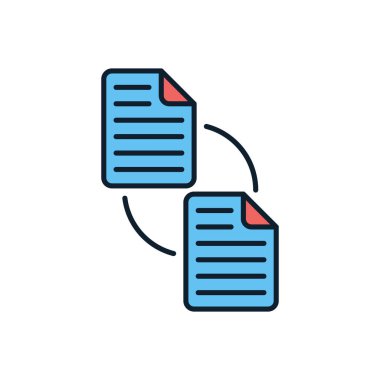 Dosya Takası ilgili vektör simgesi. Beyaz arka planda izole edilmiş. Vektör illüstrasyonu