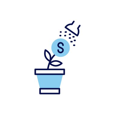 Gelire bağlı vektör simgesi. Beyaz arka planda izole edilmiş. Vektör illüstrasyonu