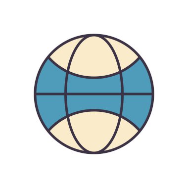 Küre bağlantılı vektör simgesi. Beyaz arka planda izole edilmiş. Vektör illüstrasyonu