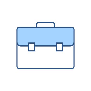 Evrak çantası bağlantılı vektör simgesi. Beyaz arka planda izole edilmiş. Vektör illüstrasyonu