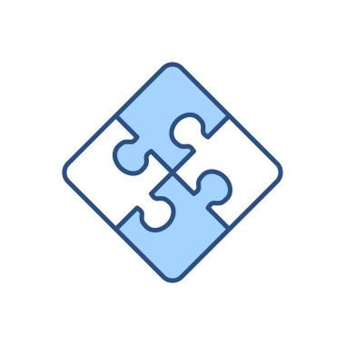 Bulmaca bağlantılı vektör simgesi. Beyaz arka planda izole edilmiş. Vektör illüstrasyonu