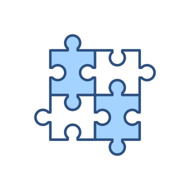 Bulmaca bağlantılı vektör simgesi. Beyaz arka planda izole edilmiş. Vektör illüstrasyonu