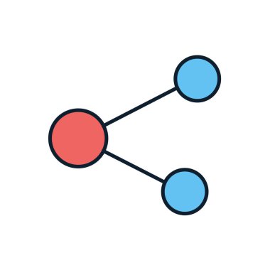 İlgili vektör simgesini paylaş. Beyaz arka planda izole edilmiş. Vektör illüstrasyonu