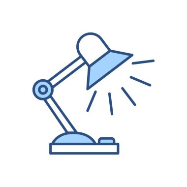 Okuma lambası ilgili vektör simgesi. Beyaz arka planda izole edilmiş. Vektör illüstrasyonu