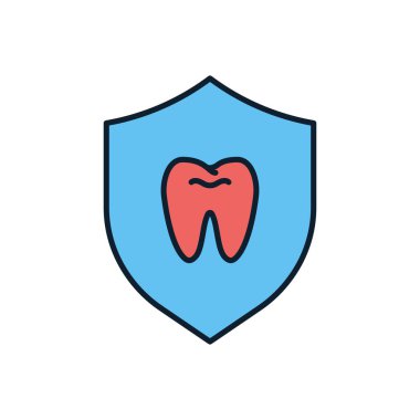 Diş Koruma İlgili Vektör Simgesi. Diş koruma işareti. Beyaz Arkaplanda İzole Edilmiş