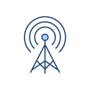 Transsmiter bağlantılı vektör simgesi. Beyaz arka planda izole edilmiş. Vektör illüstrasyonu