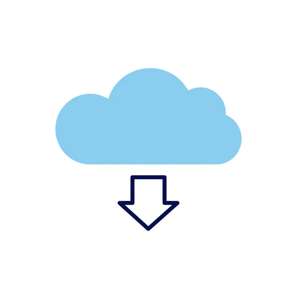 Icône Vectorielle Liée Stockage Cloud Isolé Sur Fond Blanc Illustration — Image vectorielle