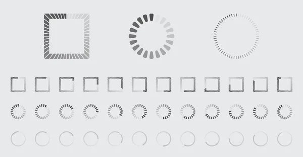 Loading Circular Buffering Icons Vector Set Video Ready Animation Gif — Image vectorielle