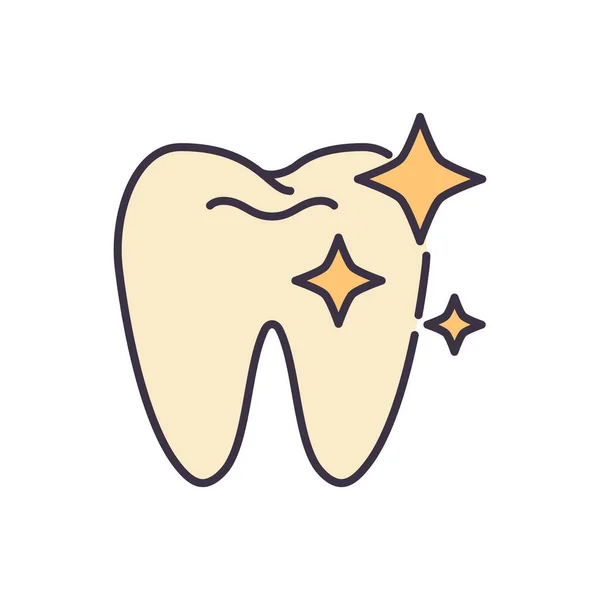 Tooth Clean Related Vector Ícone Sinal Limpo Dente Isolado Fundo —  Vetores de Stock