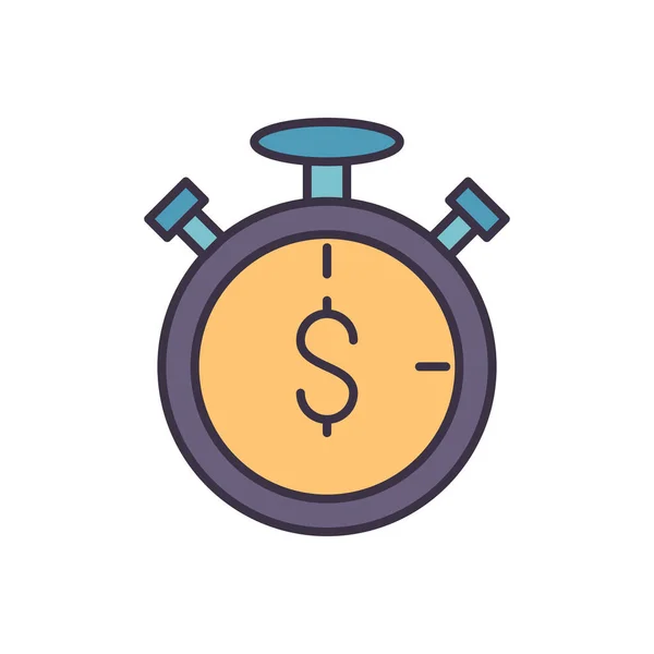Time Money Related Vector Icon Isolated White Background Vector Illustration — Stock Vector