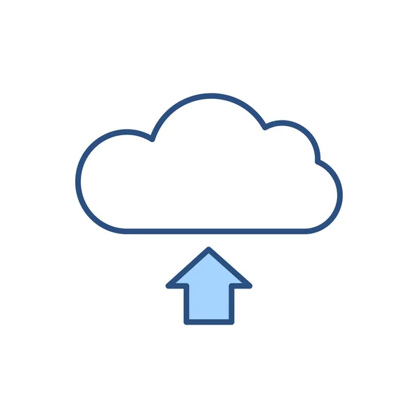 Icône Vectorielle Liée Stockage Cloud Isolé Sur Fond Blanc Illustration — Image vectorielle