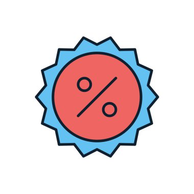 Rozet bağlantılı vektör simgesi. Beyaz arka planda izole edilmiş. Vektör illüstrasyonu