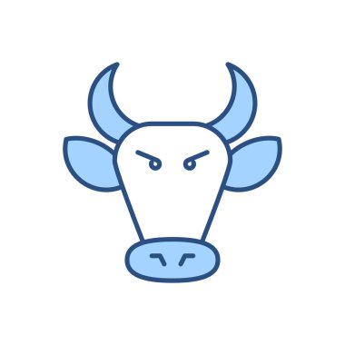 Boğa Pazarı bağlantılı vektör simgesi. Beyaz arka planda izole edilmiş. Vektör illüstrasyonu