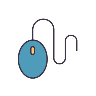 Bilgisayar Fare ilgili vektör simgesi. Beyaz arka planda izole edilmiş. Vektör illüstrasyonu