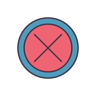 Çapraz İşaretli vektör simgesi. Beyaz arka planda izole edilmiş. Vektör illüstrasyonu