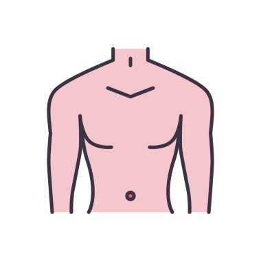 Erkek gövdesi bağlantılı vektör simgesi. Erkek gövdesi işareti. Beyaz arka planda izole edilmiş. Düzenlenebilir vektör illüstrasyonu