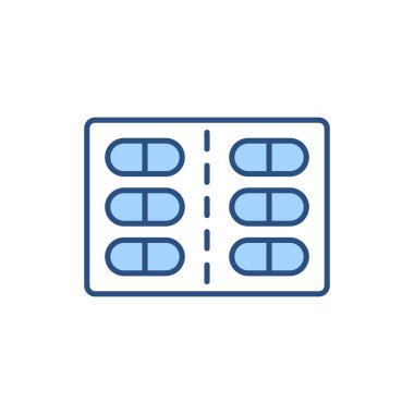 Haplarla ilgili vektör çizgisi ikonu. Haplar doğrusal ikon. Eczacılık ürünleri. Kişisel sağlık hizmetleri için vitamin. Aspirinli kapsüller. Beyaz arka planda izole edilmiş. Vektör çizimi. Düzenlenebilir vuruş