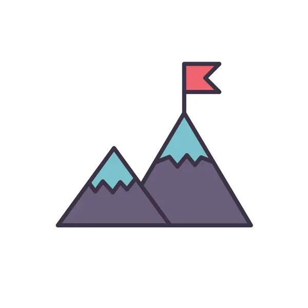 Montañas Relacionadas Icono Vector Aislado Sobre Fondo Blanco Ilustración Vectorial Gráficos vectoriales