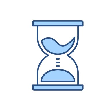 Kum saati bağlantılı vektör simgesi. Beyaz arka planda izole edilmiş. Vektör illüstrasyonu