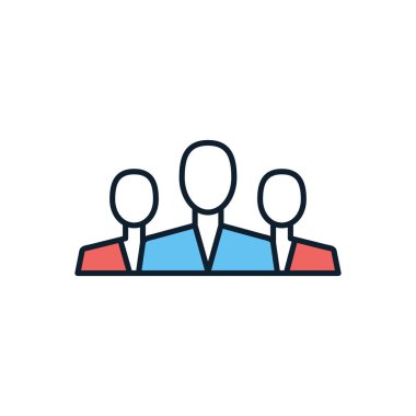 Takım çalışması bağlantılı vektör simgesi. Beyaz arka planda izole edilmiş. Vektör illüstrasyonu