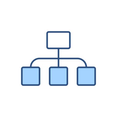 Organizasyon Düz vektör simgesi beyaz arkaplanda izole edildi. Düzenlenebilir EPS dosyası. Vektör illüstrasyonu
