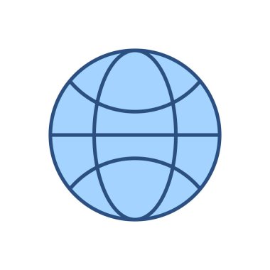 Küre bağlantılı vektör simgesi. Beyaz arka planda izole edilmiş. Vektör illüstrasyonu