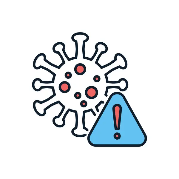Corona Virus Danger Related Vector Icon Coronavirus Warning Triangle Sign — Stock Vector