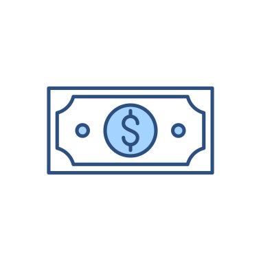 Dolar bağlantılı vektör simgesi. Beyaz arka planda izole edilmiş. Vektör illüstrasyonu