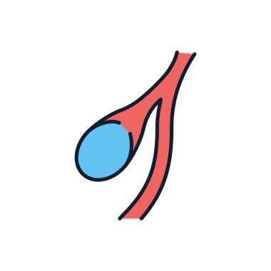 Safra kesesi İlgili Vektör Simgesi. Safra kesesi işareti. Beyaz Arkaplanda İzole Edilmiş