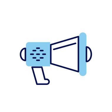 Yüksek sesle konuşan vektör simgesi. Beyaz arka planda izole edilmiş. Vektör illüstrasyonu