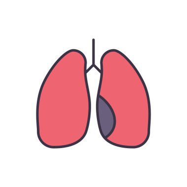 Akciğerlerle ilgili vektör simgesi. Akciğer işareti. Beyaz arka planda izole edilmiş. Düzenlenebilir vektör illüstrasyonu