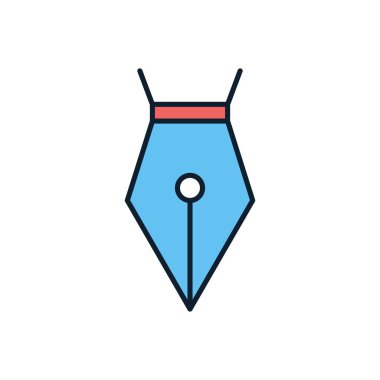 Nib bağlantılı vektör simgesi. Beyaz arka planda izole edilmiş. Vektör illüstrasyonu