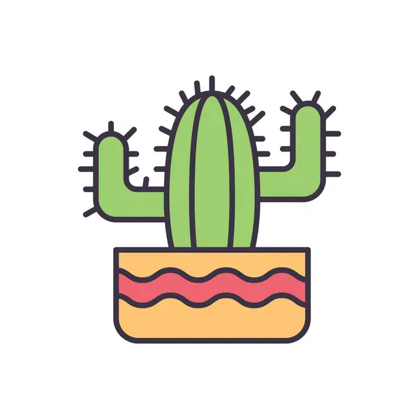 Icono Vectorial Relacionado Con Cactus Aislado Sobre Fondo Blanco Ilustración Vector de stock