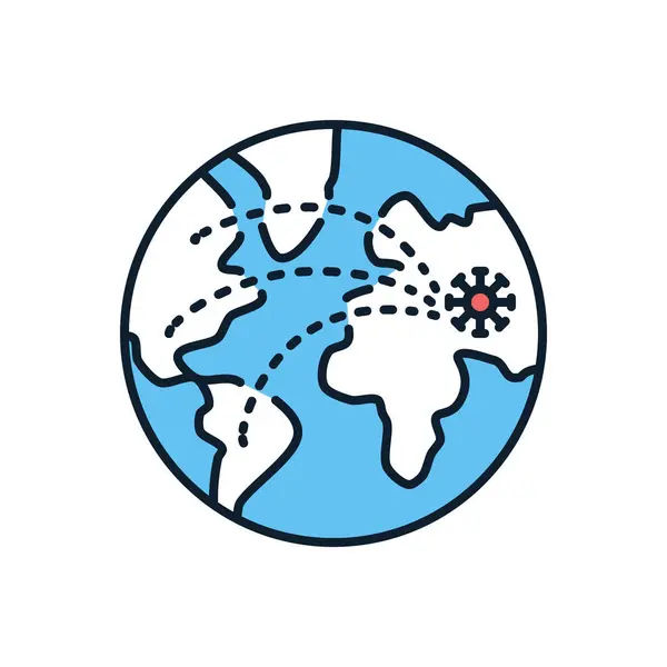 Связанный Пандемией Векторный Значок Распространение Вируса Всему Миру Знак Пандемии Стоковая Иллюстрация