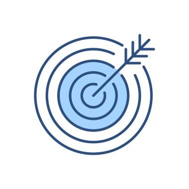 Hedef bağlantılı vektör simgesi. Beyaz arka planda izole edilmiş. Vektör illüstrasyonu