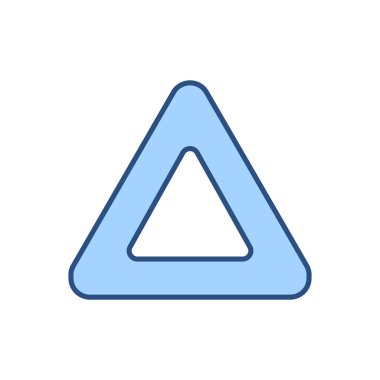 Üçgen bağlantılı vektör simgesi. Beyaz arka planda izole edilmiş. Vektör illüstrasyonu