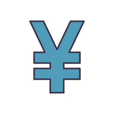 Yen bağlantılı vektör simgesi. Beyaz arka planda izole edilmiş. Vektör illüstrasyonu